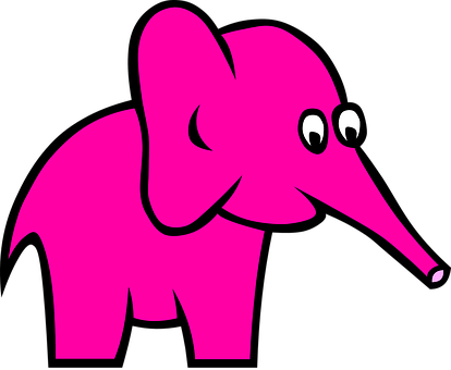 Pink Cartoon Elephant