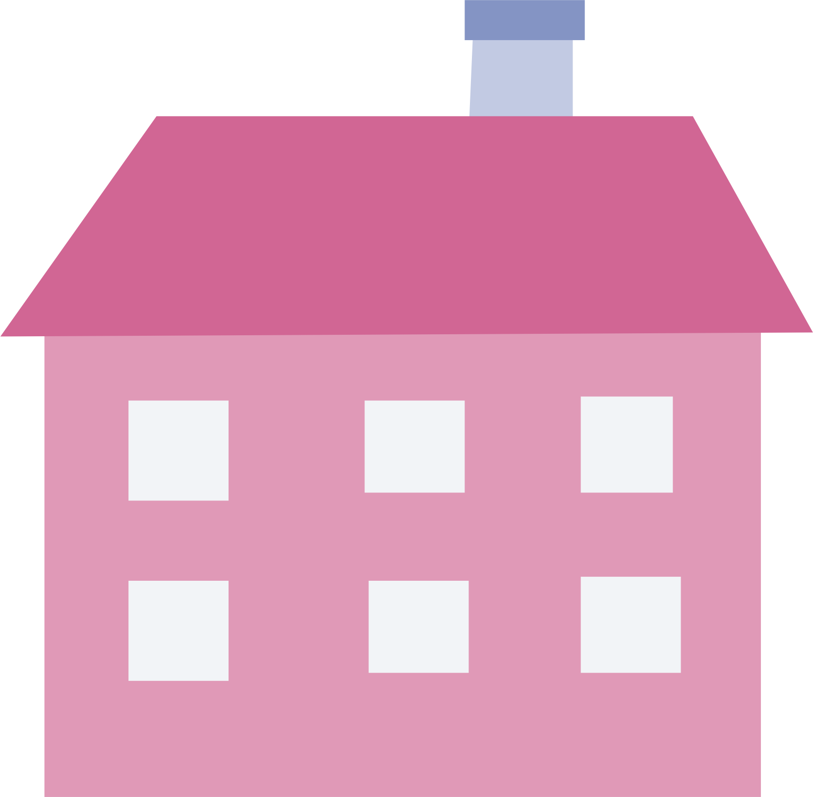 Pink Cartoon House Vector