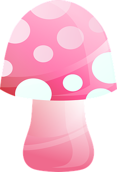 Pink Cartoon Mushroom PNG with transparent background