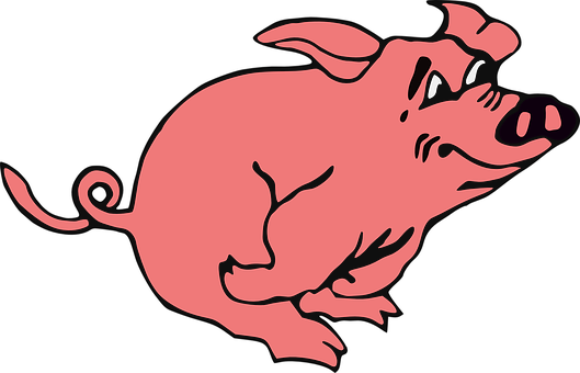 Pink Cartoon Pig Graphic PNG with transparent background