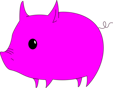 Pink Cartoon Pig Vector