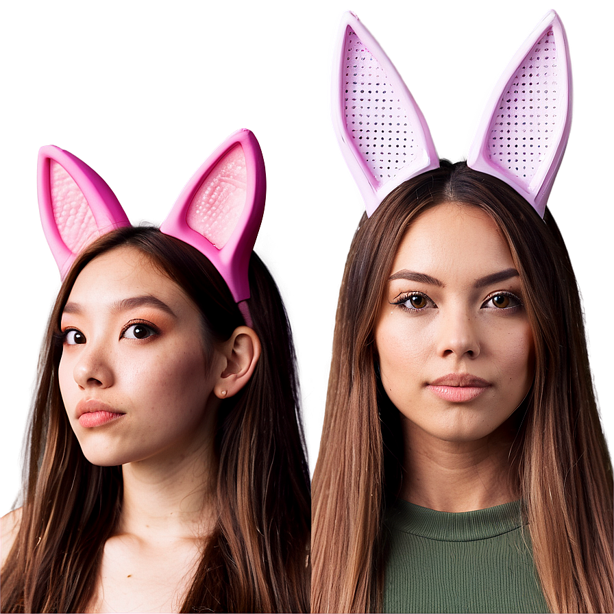 Pink Cat Ears Overlay PNG 05042024 PNG image with a transparent background, free high-resolution download