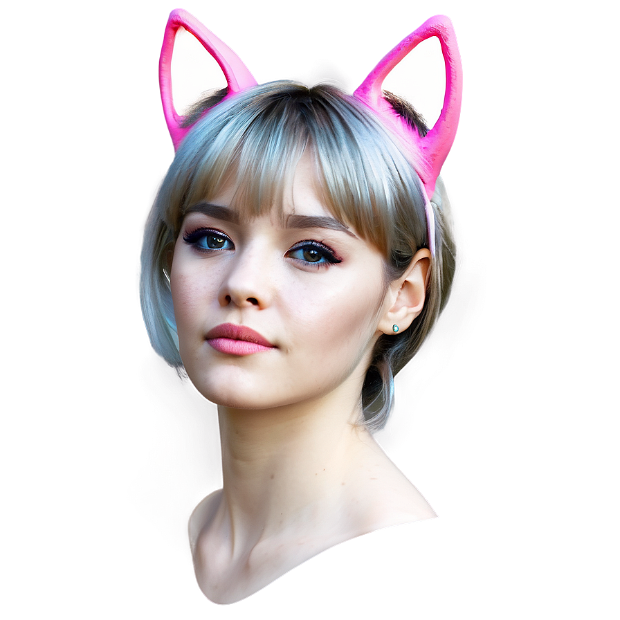 Pink Cat Ears Overlay PNG 58 PNG image with a transparent background, free high-resolution download