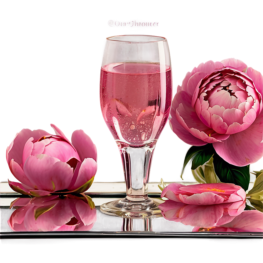 Pink Champagne With Pink Peonies Png 06292024