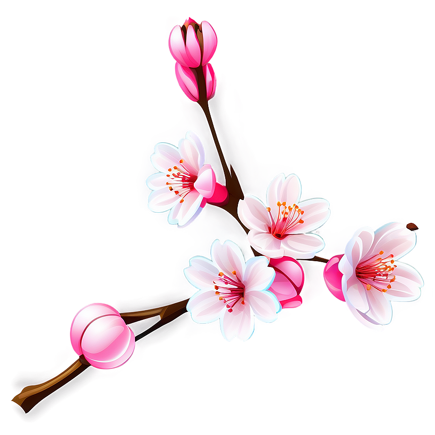 Pink Cherry Blossom Clipart PNG 75 PNG with transparent background