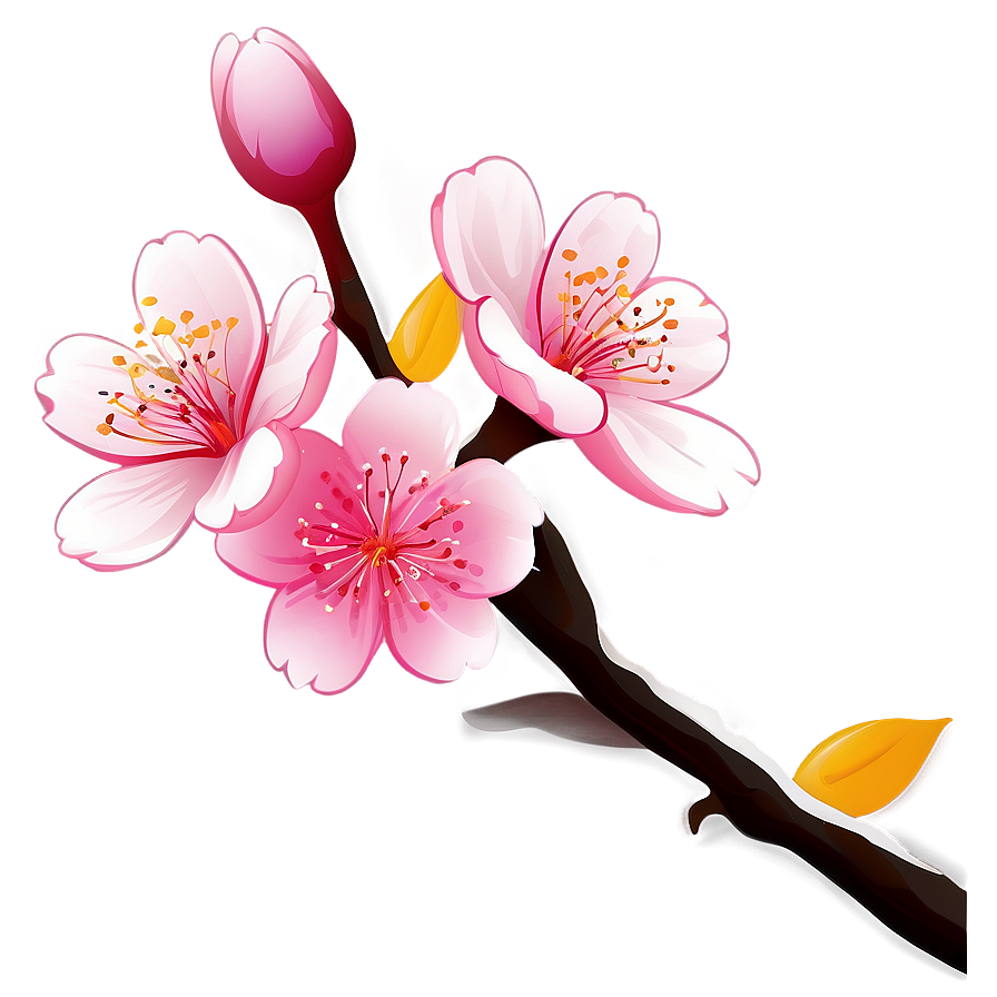 Pink Cherry Blossom Clipart PNG 90 PNG with transparent background