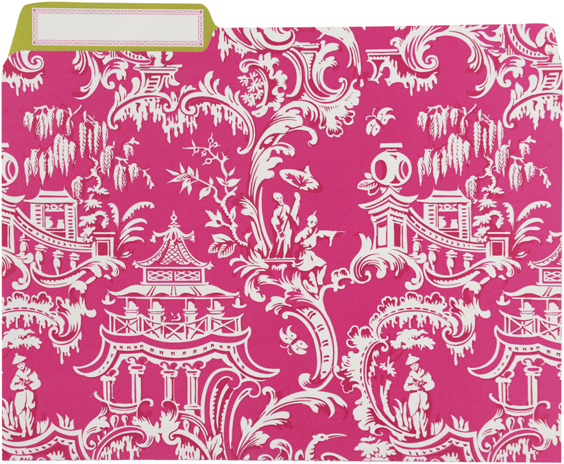 Pink Chinoiserie Pattern Folder