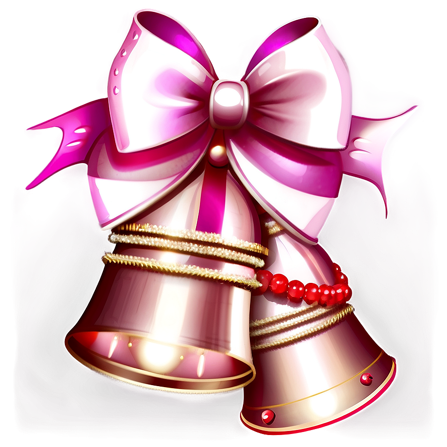 Pink Christmas Bells Png 40