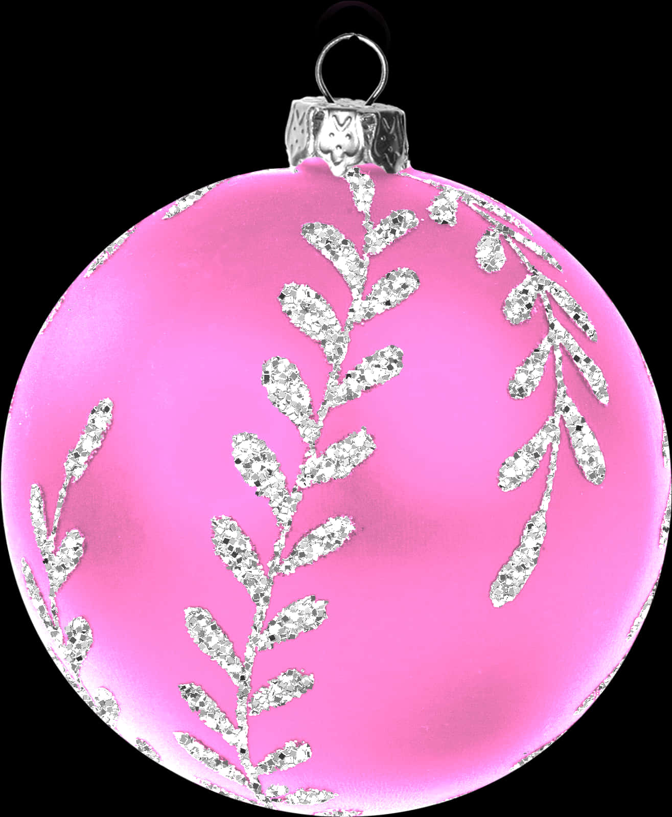 Pink Christmas Ornament Glitter Decoration