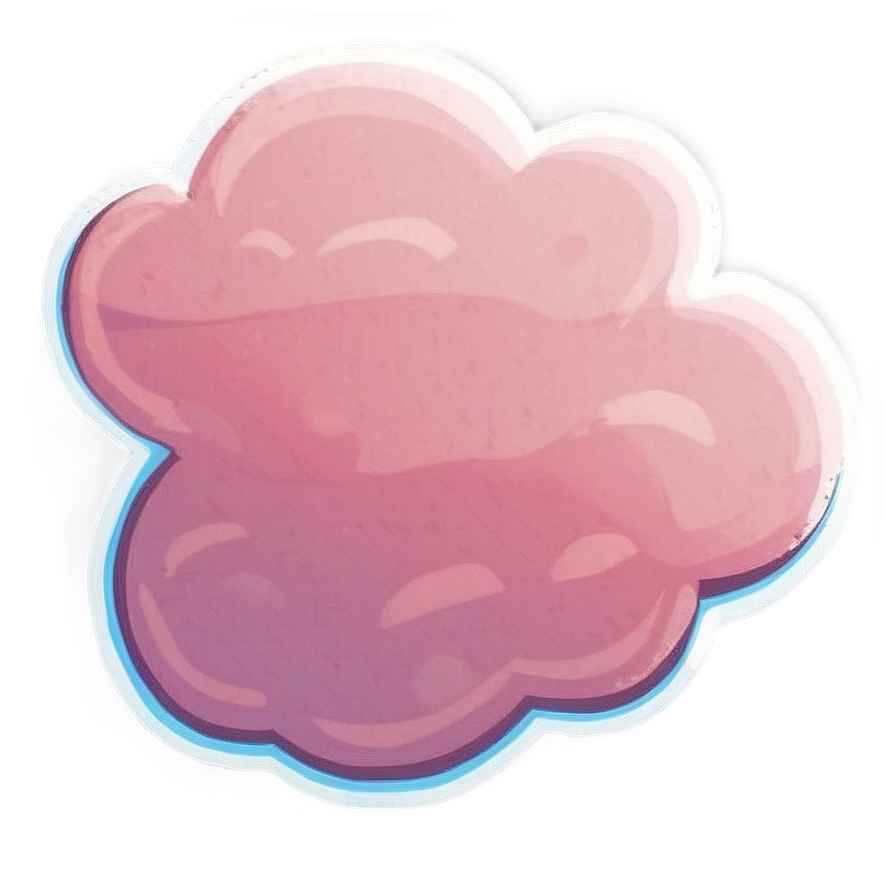 Pink Cloud Cartoon Style Png Wni