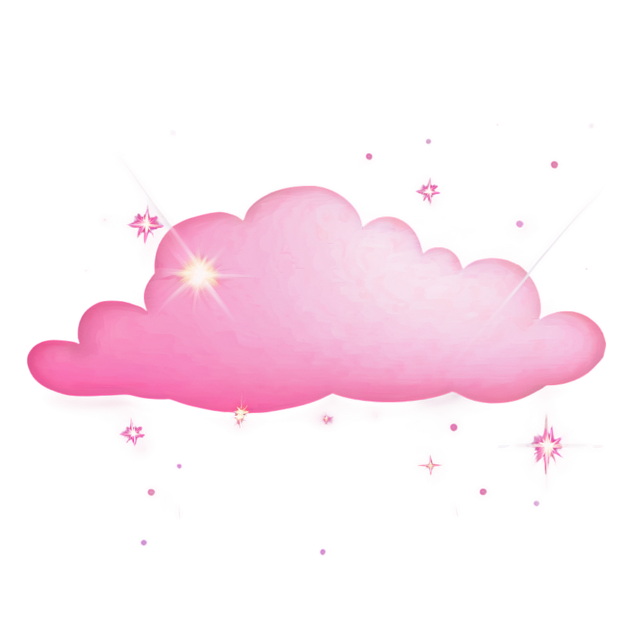 Pink Cloud With Stars Png 13