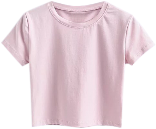 Pink Crop Top Plain Design