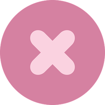 Pink Cross Circle Icon PNG with transparent background