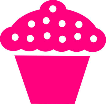 Pink Cupcake Clipart PNG with transparent background