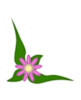 Pink Daisy Green Leaf Vector