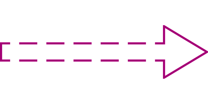 Pink Dashed Arrow Graphic PNG with transparent background