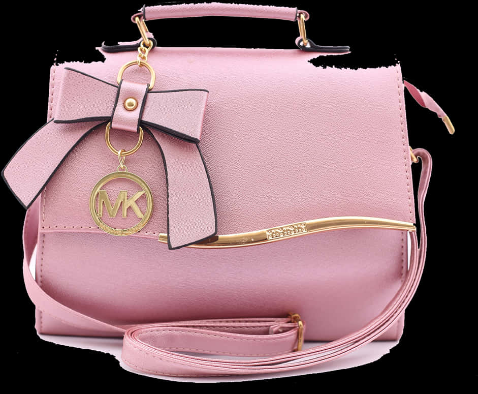 Pink Designer Crossbody Bagwith Bow Accent