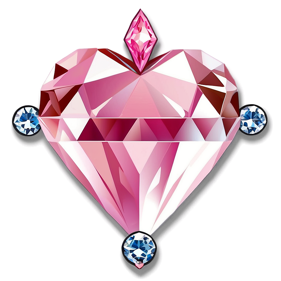 Pink Diamond Heart Love Emblem Png 06282024