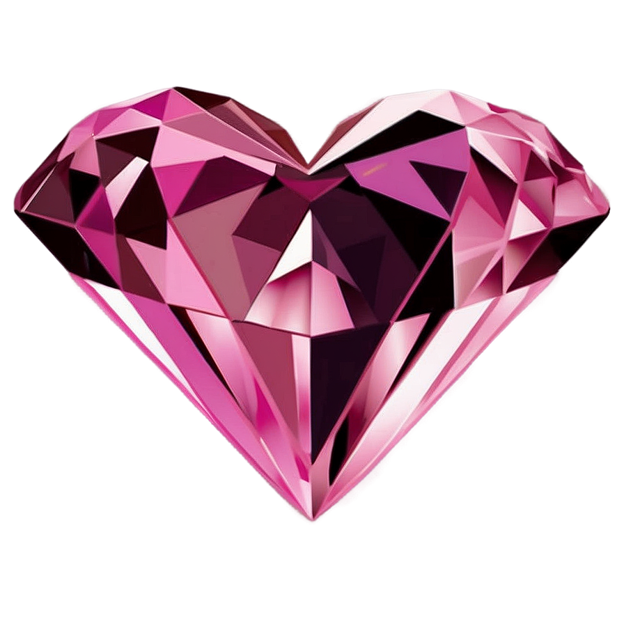 Pink Diamond Heart Romance Png Paj