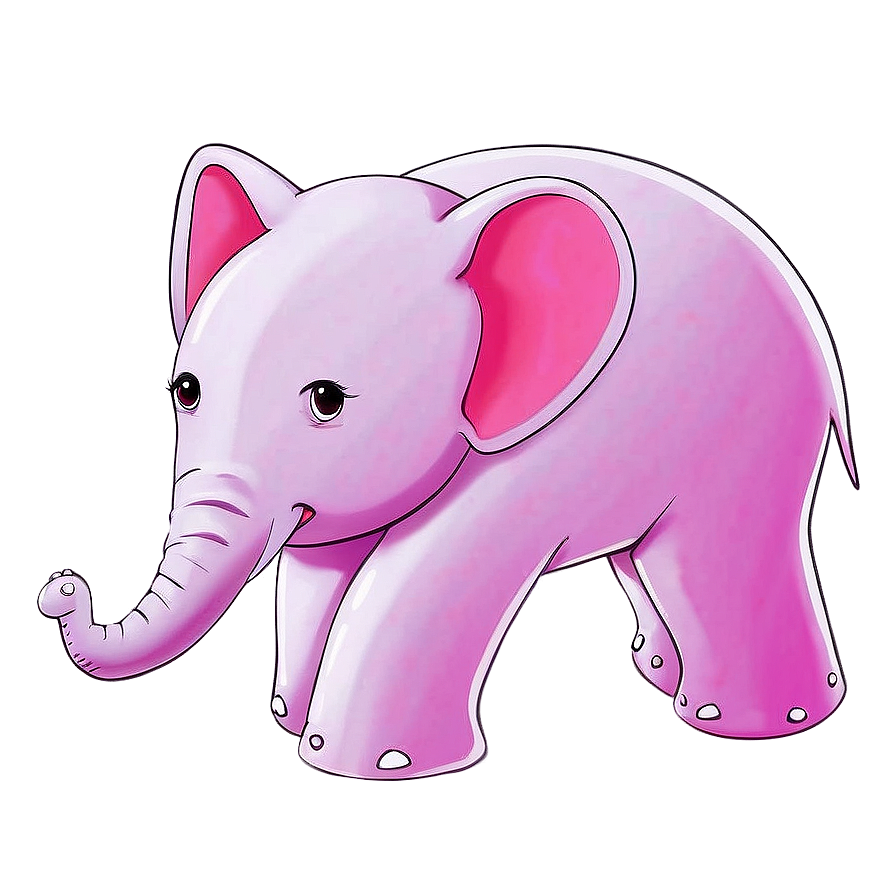 Pink Elephant And Rainbow Png 34