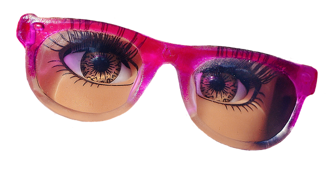 Pink Eyeball Sunglasses PNG with transparent background
