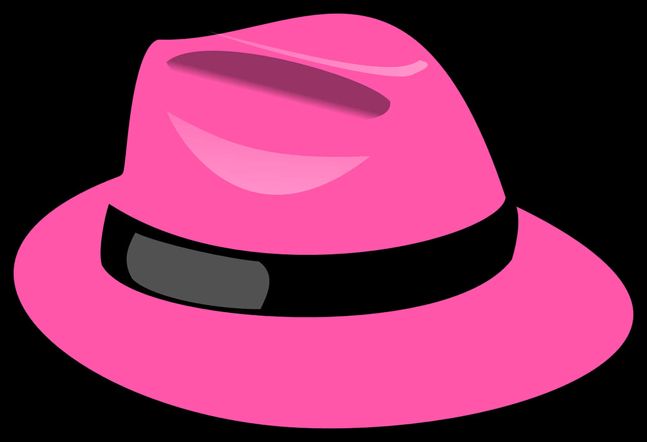 Pink Fedora Hat Illustration PNG with transparent background