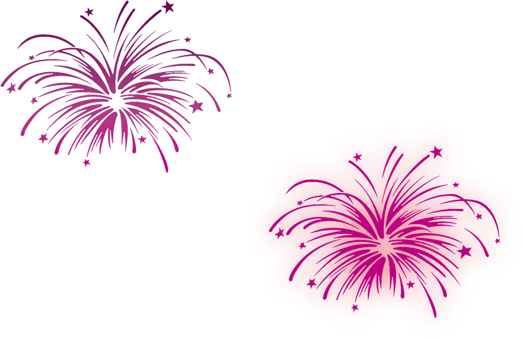 Pink Fireworks Illustration