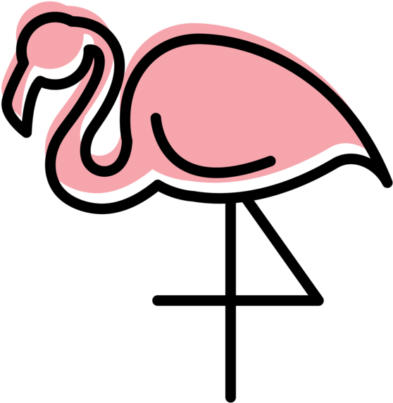 Pink Flamingo Icon PNG with transparent background