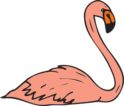 Pink Flamingo Vector Art PNG with transparent background
