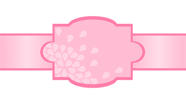 Pink Floral Banner Design PNG with transparent background