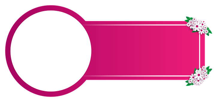 Pink Floral Banner Template PNG with transparent background