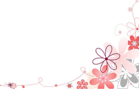 Pink Floral Black Background PNG with transparent background