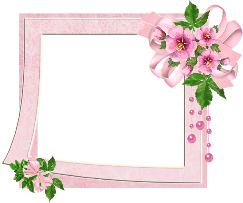 Pink Floral Decorative Border