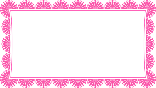 Pink Floral Decorative Frame PNG with transparent background