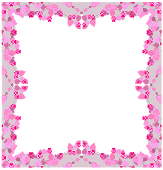 Pink Floral Decorative Frame