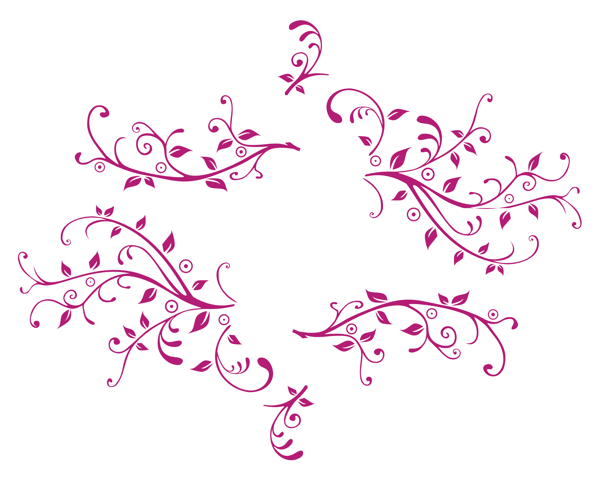 Pink Floral Designon Blue Background