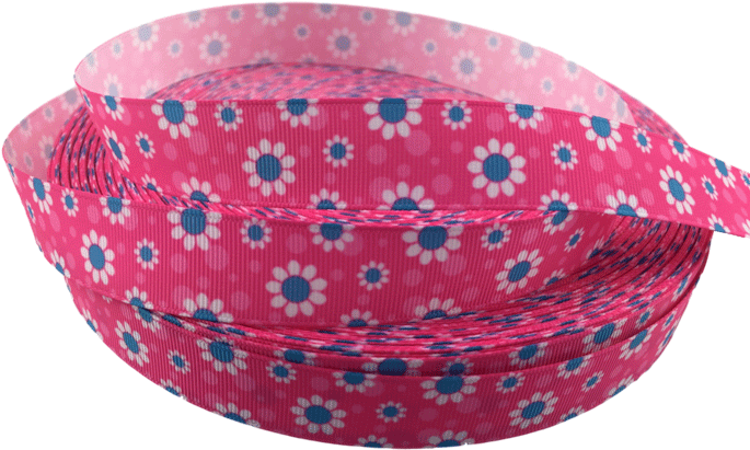 Pink Floral Dot Pattern Ribbon