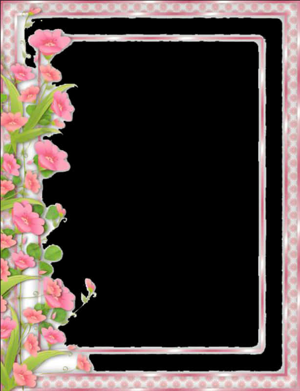 Pink Floral Frame Template PNG image with a transparent background, free high-resolution download