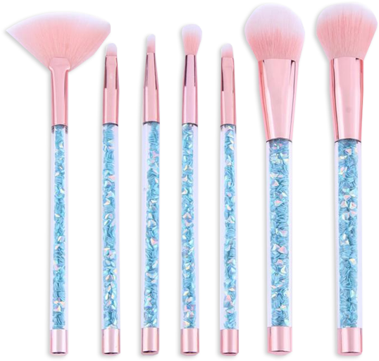 Pink Floral Makeup Brush Set