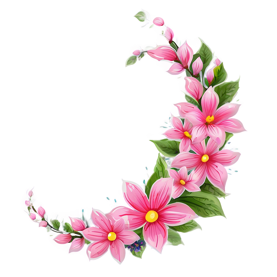 Pink Floral Swirl Png Jiq