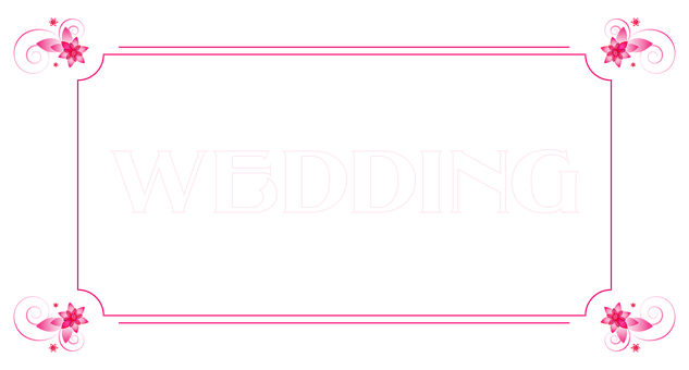 Pink Floral Wedding Banner PNG with transparent background