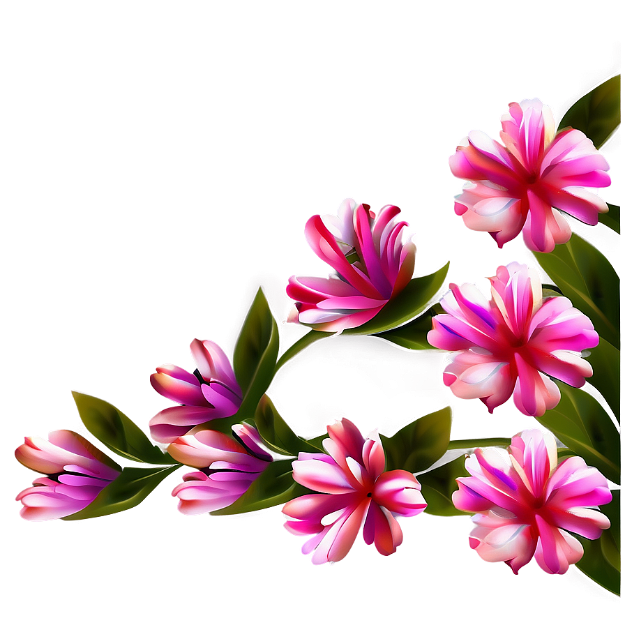 Pink Flower Border Png Kax