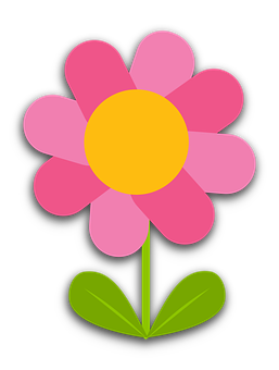 Pink Flower Cartoon Illustration PNG with transparent background