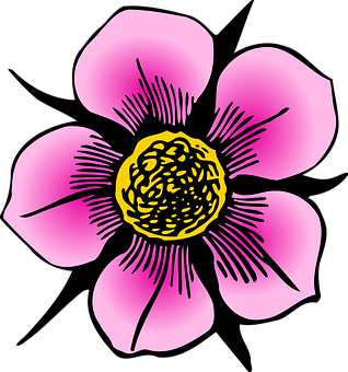 Pink Flower Illustration PNG with transparent background