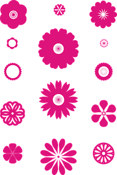 Pink_ Flower_ Patterns_on_ Black_ Background