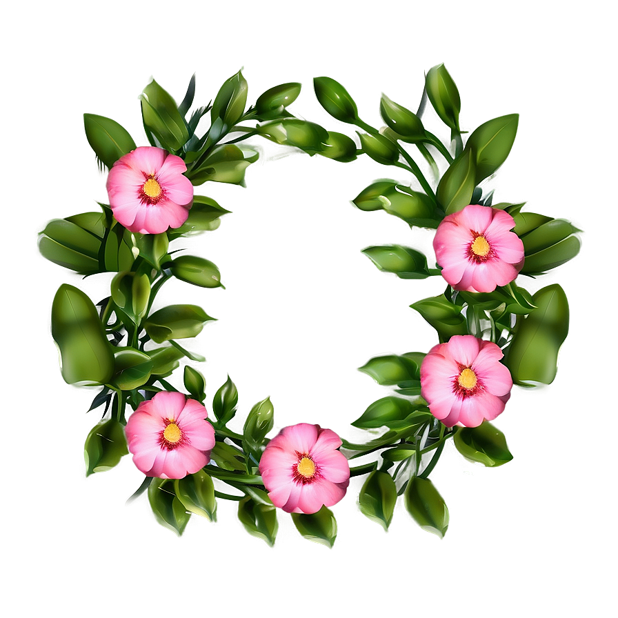 Pink Flower Wreath Png 05242024