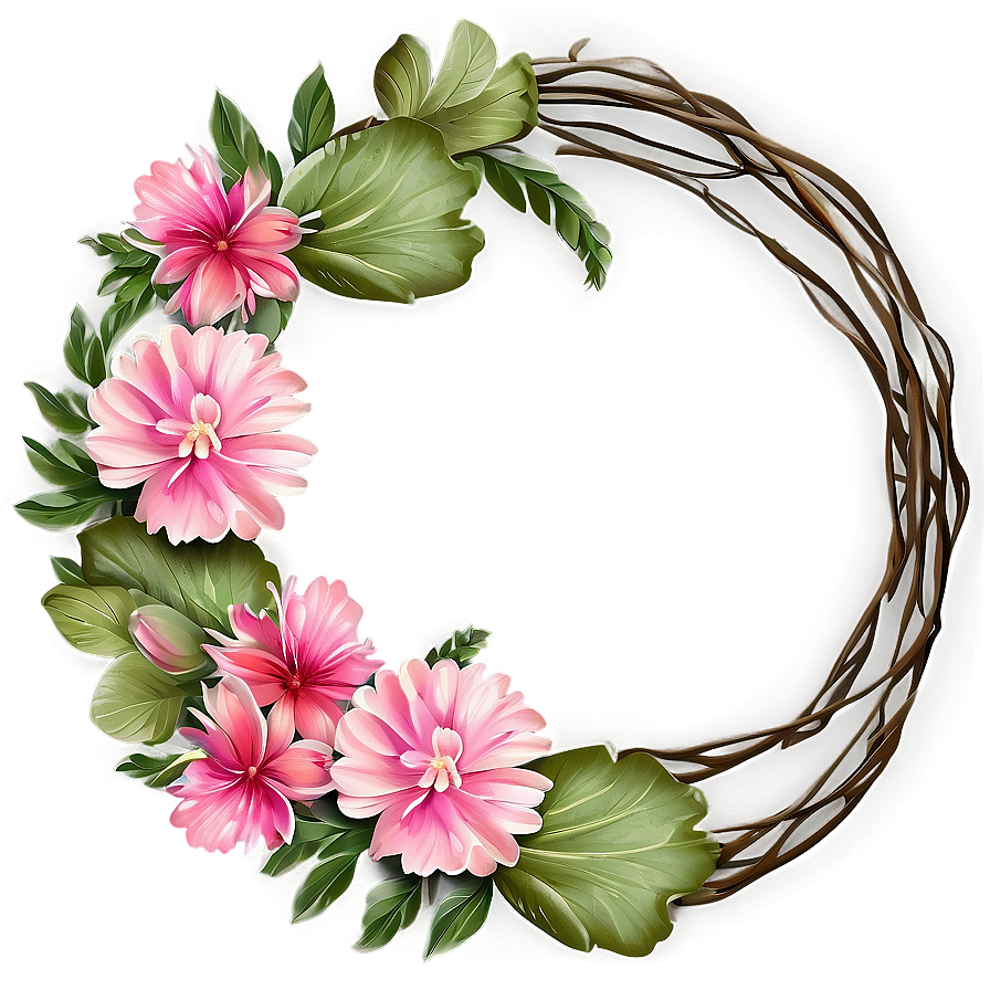 Pink Flower Wreath Png 56