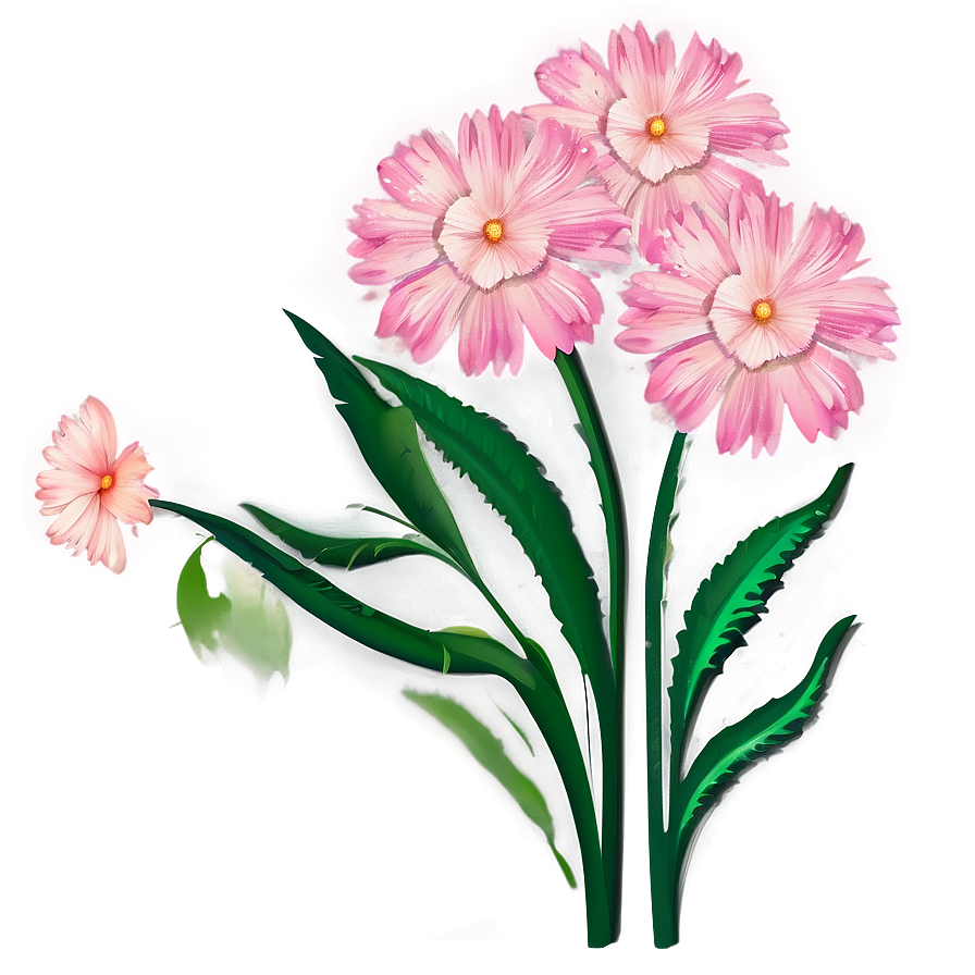 Pink Flowers Art Png 05242024