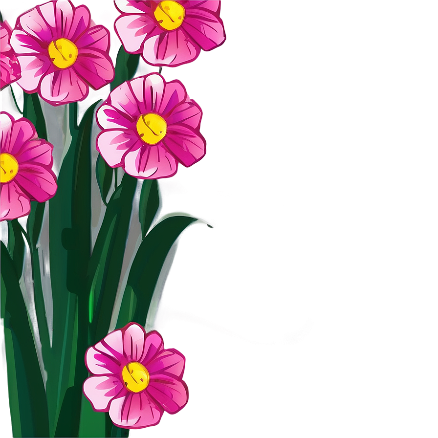 Pink Flowers Cartoon Png 05242024