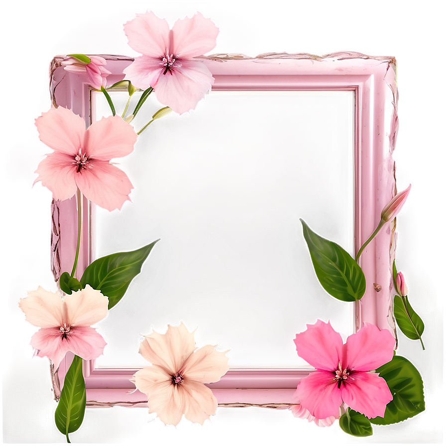 Pink Flowers Frame Png 05242024